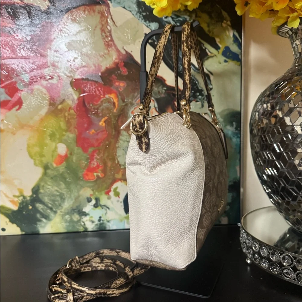 Coach Brown and Cream Signature Tote